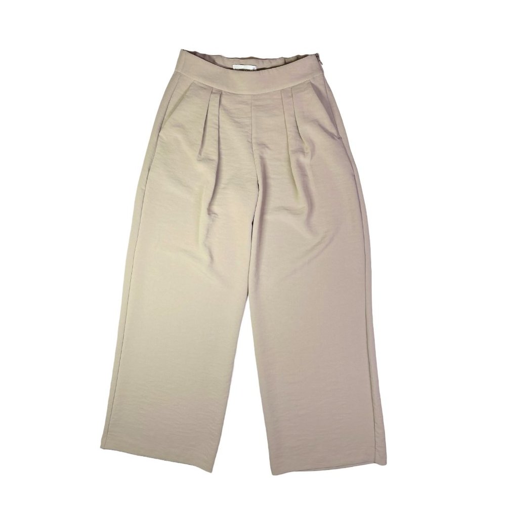 Abercrombie & Fitch Size 6 / 28 Beige High-Waist Pleat-Front Pants Wide Leg